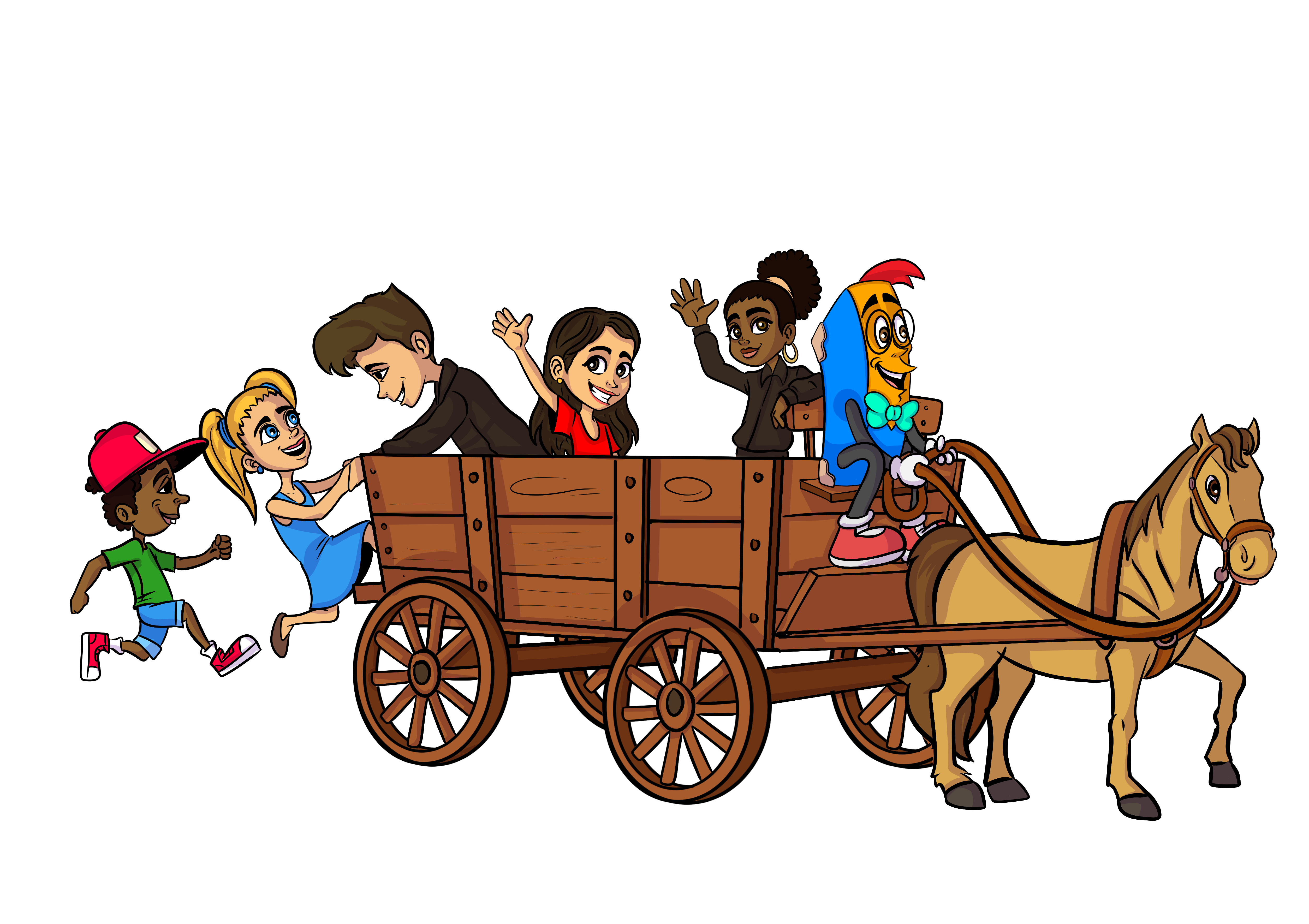 Treasure and Friends wagon with children